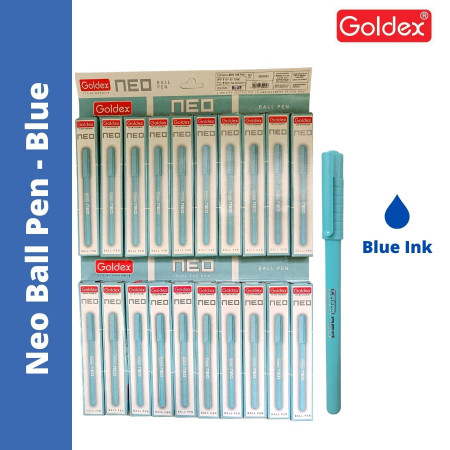 Goldex Neo Ball Pen - Blue, 10 Pcs Hanger