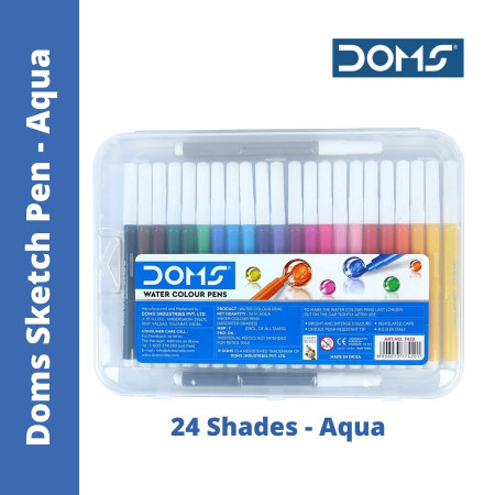 Doms Water Colour Sketch Pens - Aqua; 24 Shades