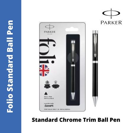 Parker Folio Standard Chrome Trim Ball Pen (MRP - Rs. 270)