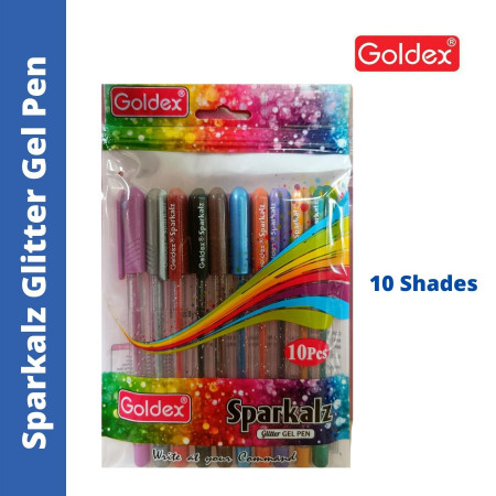 Goldex Sparkalz Glitter Gel Pen Assorted - 10 Shades