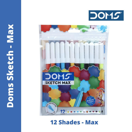Doms Water Colour Pens - Sketch Max; 12 Shades