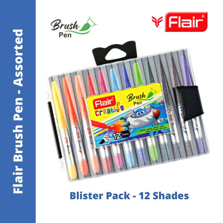Flair Brush Pen Blister Pack - 12 Shades