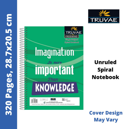 Truvae Spiral Notebook - Unruled, 320 Pages, 28.7x20.5 cm (559)