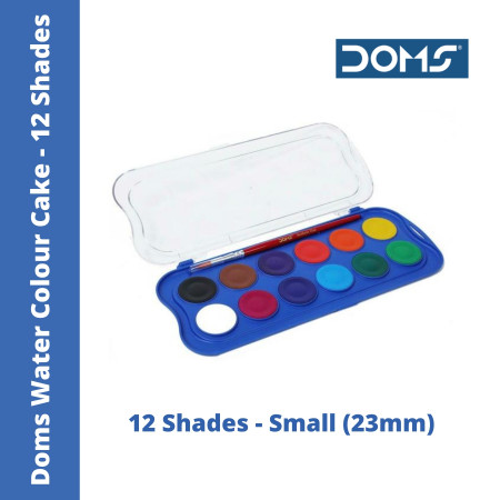Doms Aqua Water Colour Cake (Small) - 12 Shades, 23mm