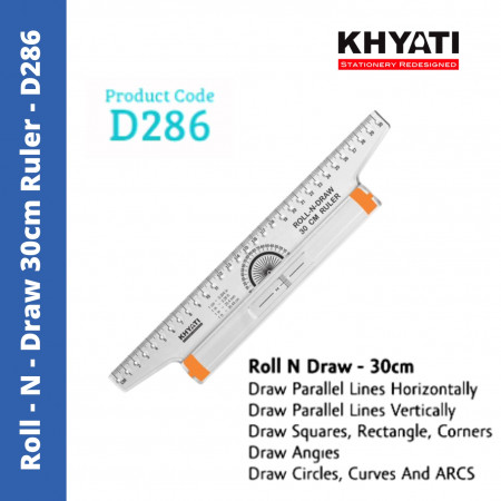 KHYATI Roll N Draw Ruler (30 cm) and Plastic Triangle Scale/Ruler-30cm (12  Inch) Ruler - Flipkart.com