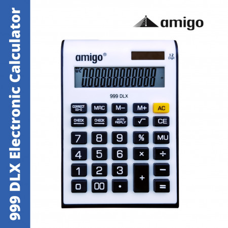 Amigo 999 DLX Gold Electronic Check & Correct Calculator