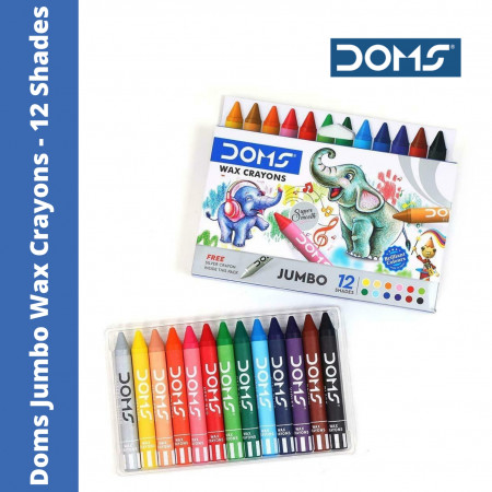 Doms Jumbo Wax Crayons - 12 Shades