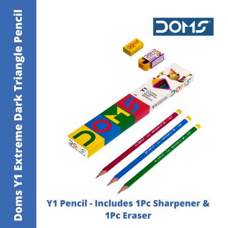 Doms Y1 Extreme Dark Triangle Pencil - Pack of 10 Pencils