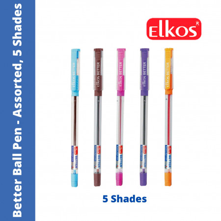 Elkos Better Ball Pen - Assorted 5 Shades