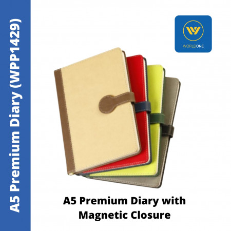 WorldOne A5 Premium Diary with Magnetic Closure (WPP1429)