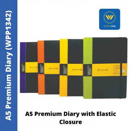 WorldOne A5 Premium Diary with Elastic Closure (WPP1342)