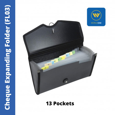 WorldOne Cheque Expanding Folder - 13 Pockets (FL03)