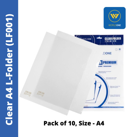 WorldOne Clear A4 L-Folder - Premium, (LF001)