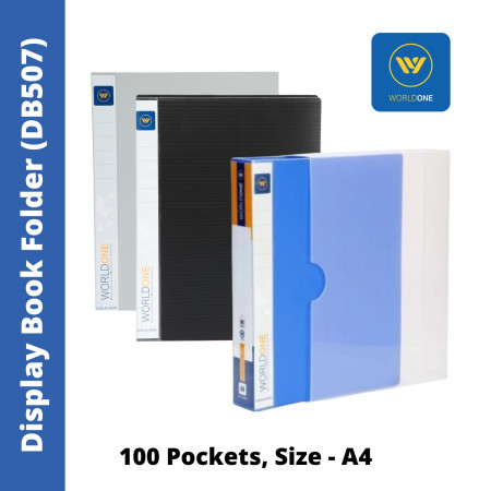 WorldOne Display Book Folder with Case - A4, 100 Pockets (DB507)