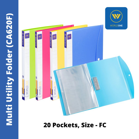 WorldOne Multi Utility Folder - FC, 20 Pockets (CA620F)