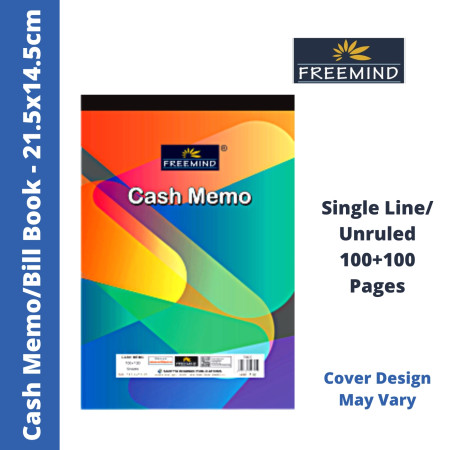 Freemind Cash Memo - 100+100 Sheet, 14.5x21.5 cm (7082C) MRP Rs. 115