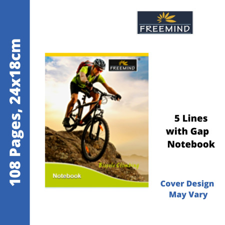 Freemind Notebook - Five Lines with Gap, 108 Pages, 24x18 cm (700188) - New