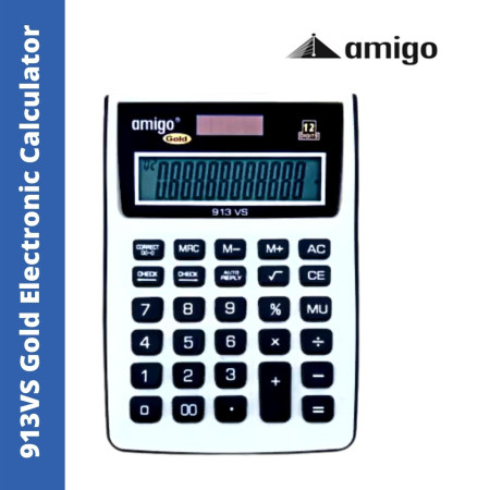 Amigo 913VS Gold Electronic Check & Correct Calculator
