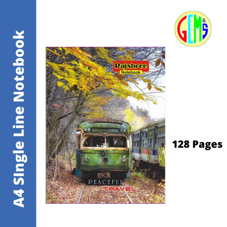 Rajshree A4 Single Line Notebook - 128 Pages