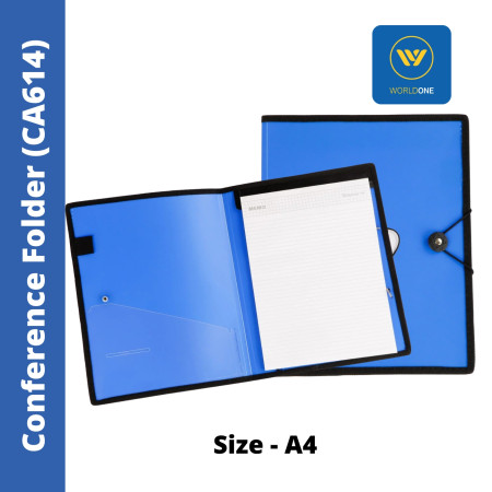 WorldOne Conference Folder with Elastic Closure - A4 (CA614)
