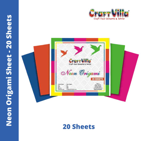Craftvilla Neon Origami Sheets - 20 Sheets