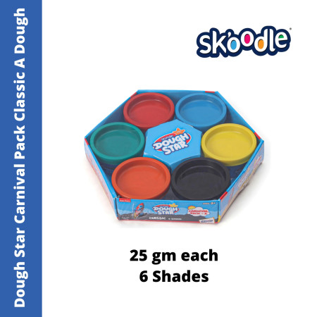 Skoodle Clay Star Carnival Pack Classic A Dough - 6 Shades, 25 gm each (SP10609)