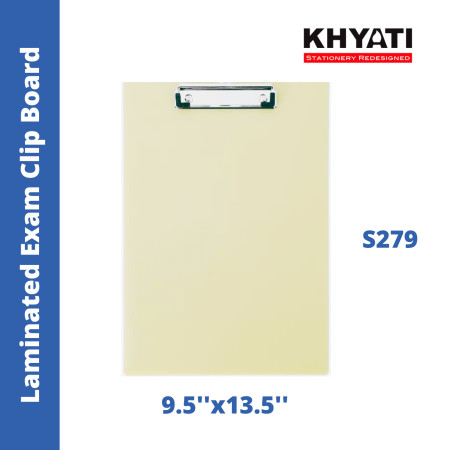 Khyati Laminated Exam Clip Board - 9.5''x13.5'' - S279