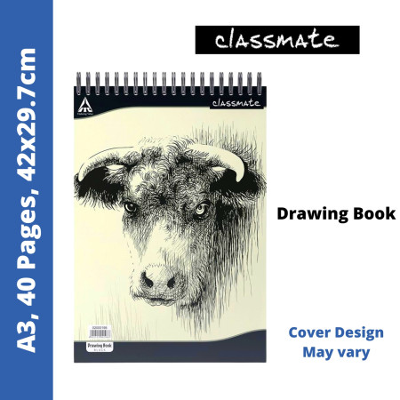 Classmate Drawing Book - Unruled, 40 Pages, 210 mm x 297 mm - Pack Of 4