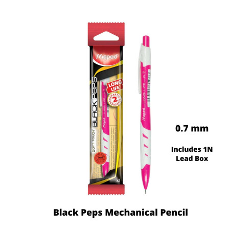 Maped Black Peps Mechanical Pencil - 0.7mm, Pink (564191)