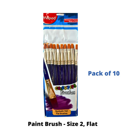 Maped Paint Brush - Size 2, Flat - Pack of 10 (867704)
