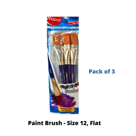 Maped Paint Brush - Size 12, Flat - Pack of 3 (867714)
