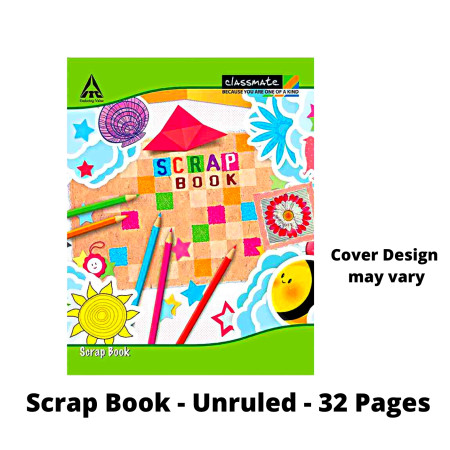 Classmate Scrap Book - Unruled, Multicolour, 32 Pages, 28x22 cm (2001229) - New