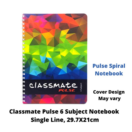 Classmate Pulse 6 Subject Notebook - Single Line, 506 Pages, 29.7x21 cm (02100166)