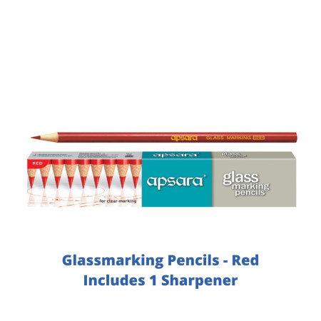 Apsara Glassmarking Pencil Red - Pack of 10 Pencils