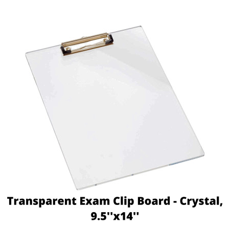 Regal Transparent Exam Clip Board - Crystal, 9.5''x14''
