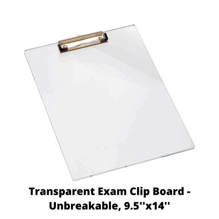 Regal Transparent Exam Clip Board - Unbreakable, 9.5''x14''