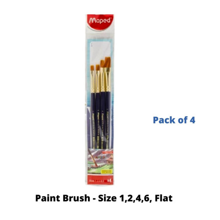 Maped Paint Brush - Assorted, Flat, Pack of 4 (867715)