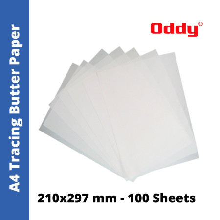 Oddy Tracing Butter Paper - A4, 100 Sheets Pack (TP95A4100)