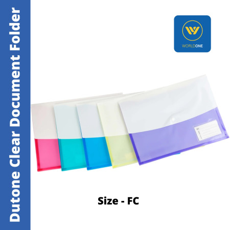 WorldOne Dutone Clear Document Folder with Gazette - FC (DC210F)