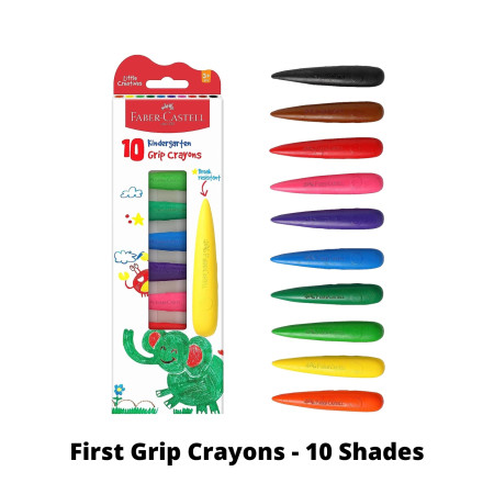 Faber Castell First Grip Crayons - 10 Shades