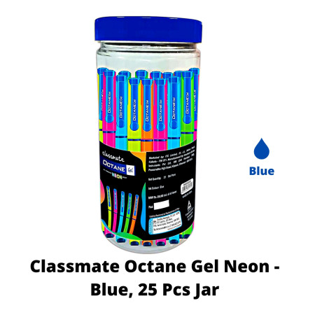 Classmate Octane Gel Neon - Blue, 25 Pcs Jar (04030254)