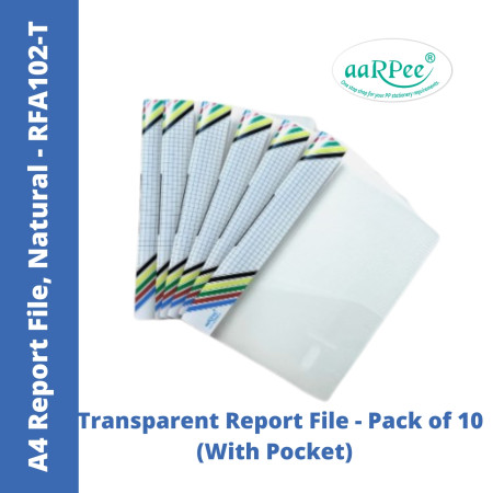 Aarpee A4 Report File (With Pocket) - Natural, 0.3mm (RFA102-T)