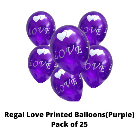 Regal Love Printed Balloons - Pack of 25