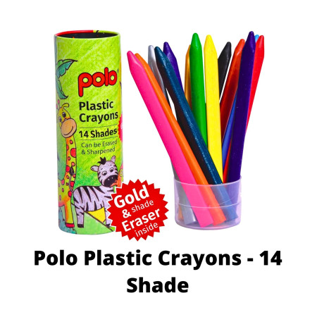 Polo Plastic Crayons ( Tin ) - 14 Shade