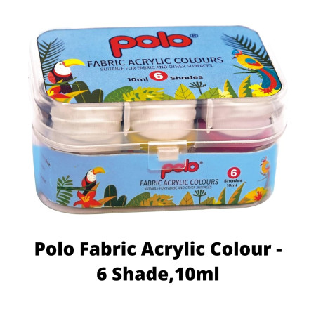 Polo Fabric Acrylic Colour - 6 Shade,10ml