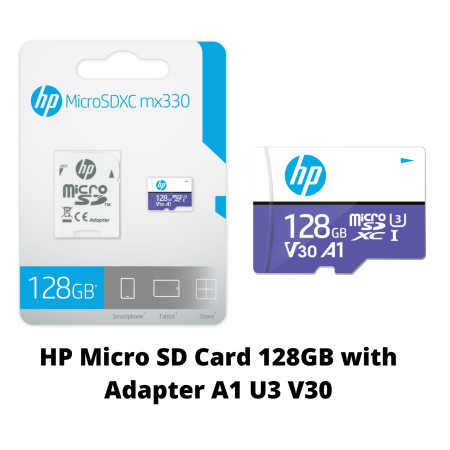 HP Micro SD Card with Adapter U3 (Purple)-5Y - 128GB