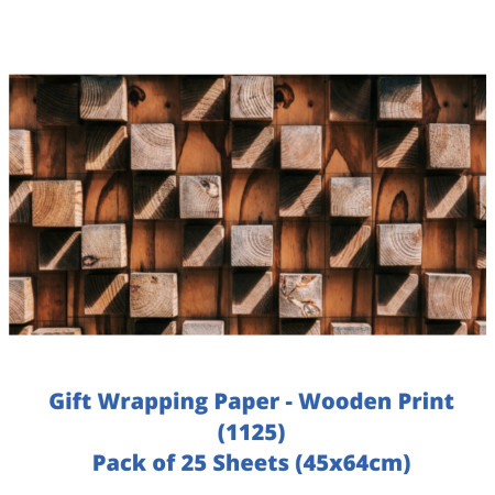 Gift Wrapping Paper - Wooden Print, Pack of 25 Sheets (1125)