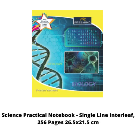 Freemind Science Practical Notebook - Single Line Interleaf, 256 Pages 26.5x21.5 cm (703120)