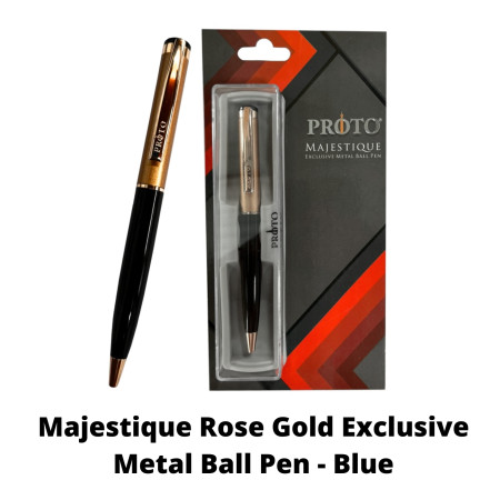 Proto Majestique Rose Gold Exclusive Metal Ball Pen - Blue