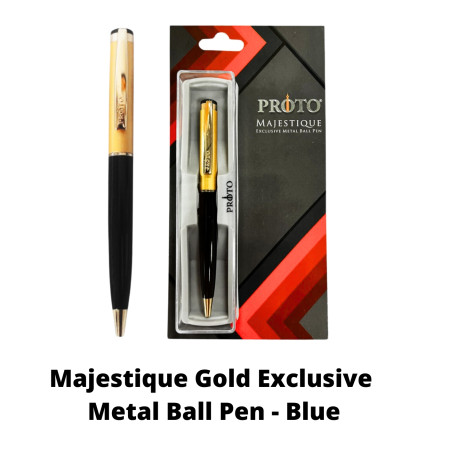 Proto Majestique Gold Exclusive Metal Ball Pen - Blue